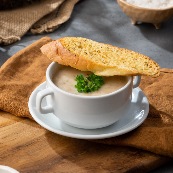 Mushroom Soup (With Garlic Bread)