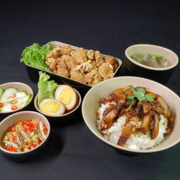 Popcorn Chicken Pork Rice Set 鹽酥雞滷肉飯套餐